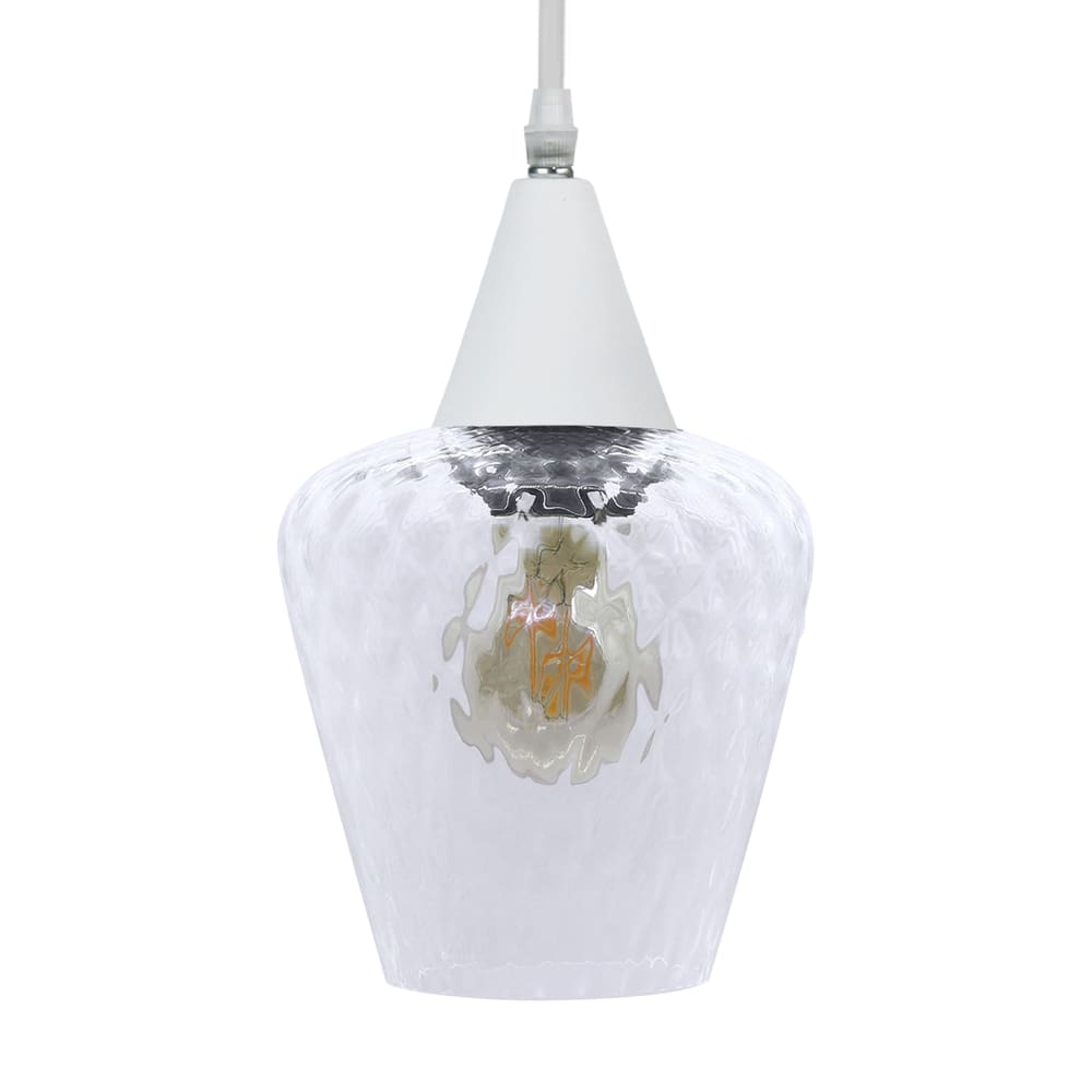 Lustre Pendente Taschibra Monalisa Boreal Transparente E27 Bivolt Branco