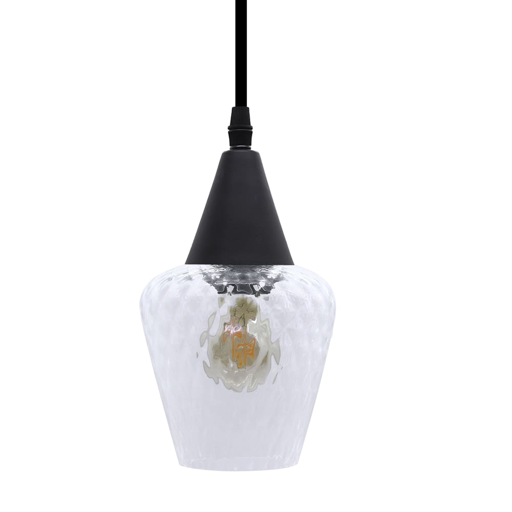 Lustre Pendente Taschibra Monalisa PP Boreal Transparente E27 Bivolt Preto