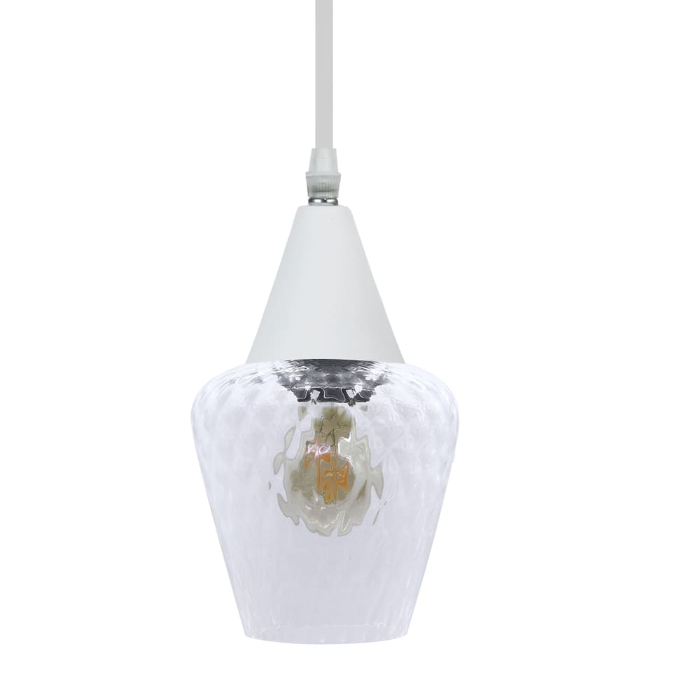 Lustre Pendente Taschibra Monalisa PP Boreal Transparente E27 Bivolt Branco