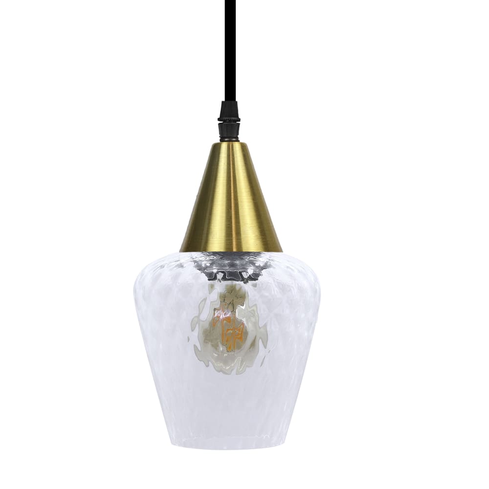 Lustre Pendente Taschibra Monalisa PP Boreal Transparente E27 Bivolt Ouro