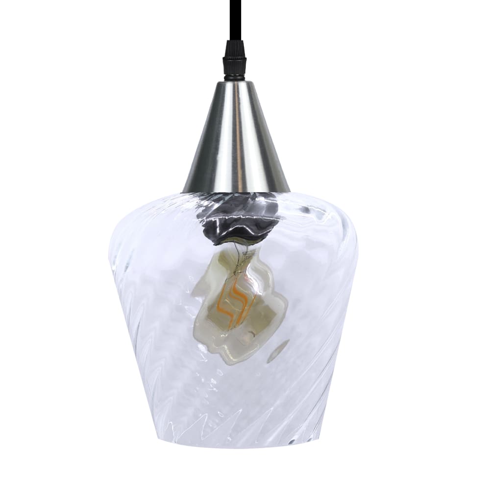Lustre Pendente Taschibra Monalisa Transparente E27 Bivolt Prata