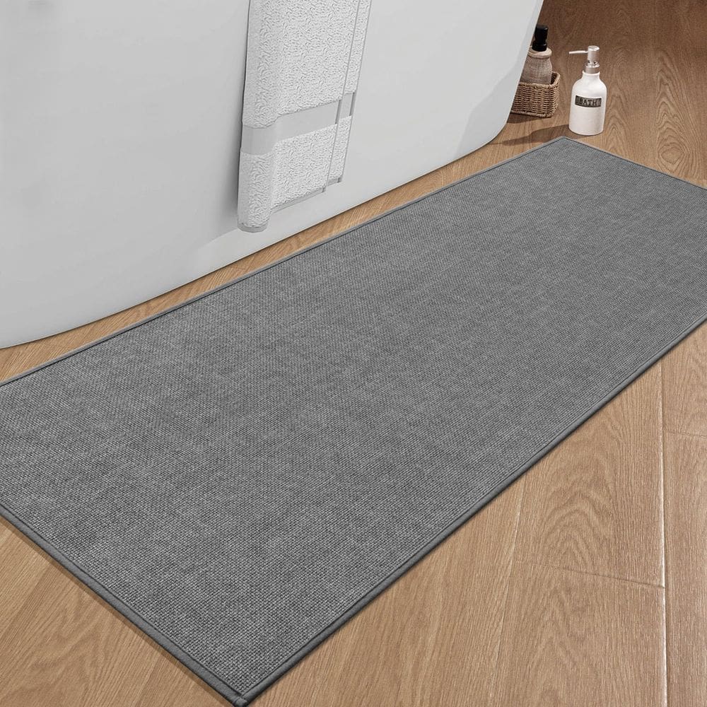 Tapete de banho chakme Ultra Thin, antiderrapante, 150x65cm, cinza escuro