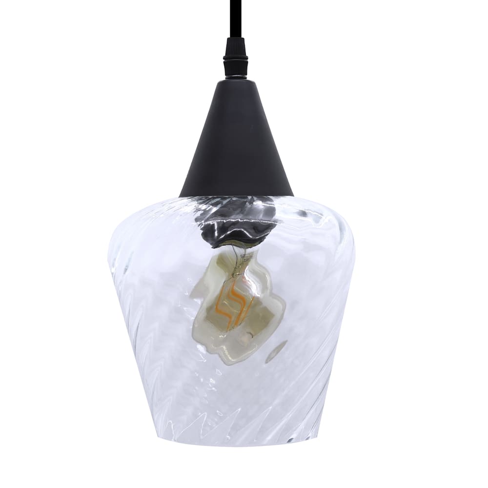 Lustre Pendente Taschibra Monalisa Transparente E27 Bivolt Preto