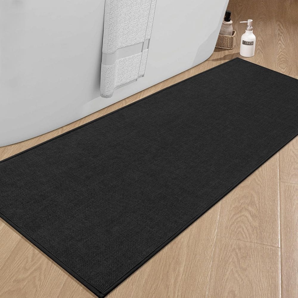 Tapete de banho chakme Ultra Thin, antiderrapante, 150x65cm, preto