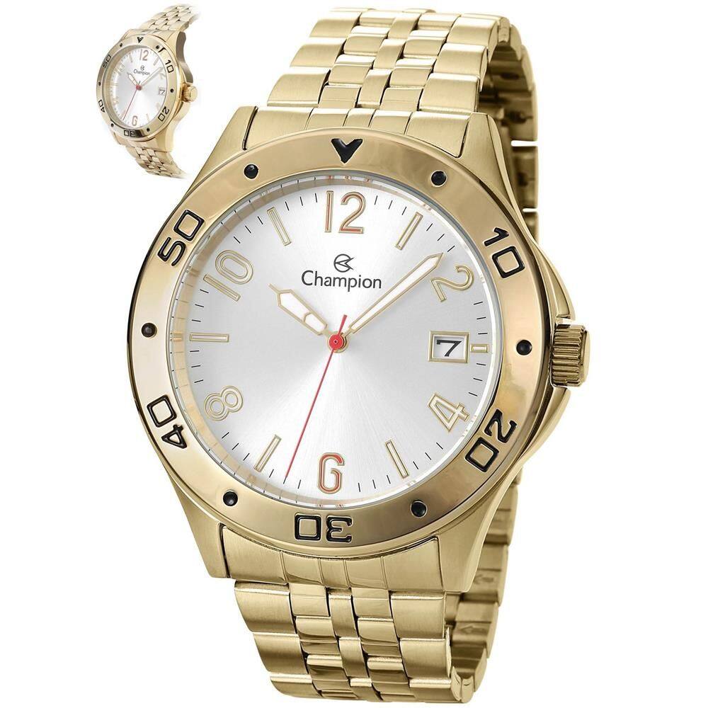Relógio Champion Masculino Ref: Ca31195h Casual Aço Dourado