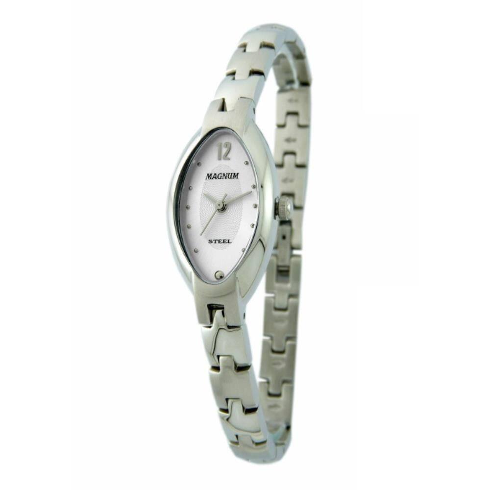 Relógio Magnum Feminino Ref: Ma28592n Oval Prateado