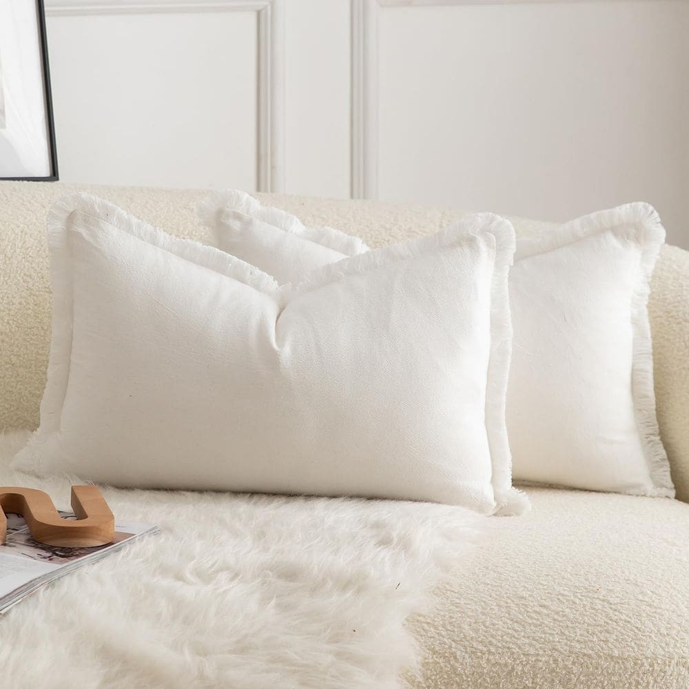 Conjunto de 2 capas de almofada de algodão neutro MANDIOO