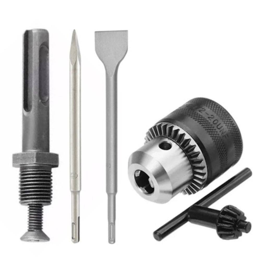 Jogo De Adaptador Sds Plus+ Ponteiro + Madril + Talhadeira