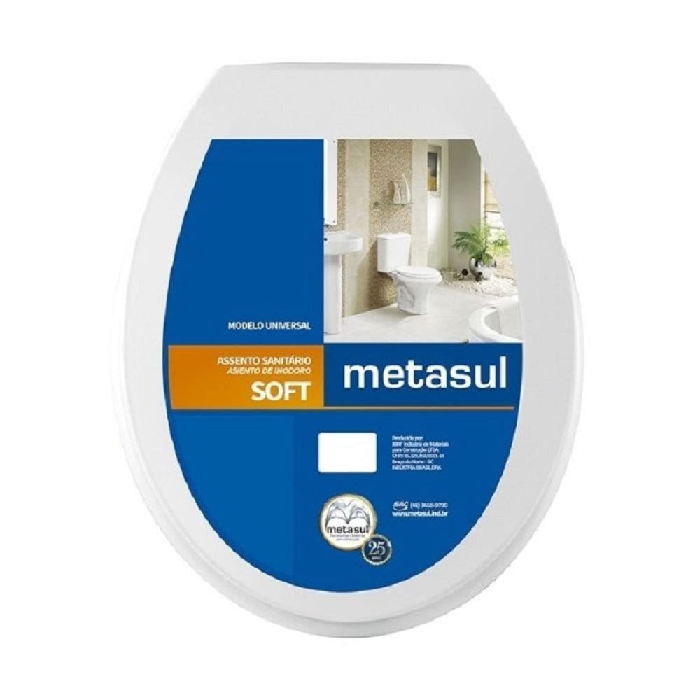 Assento Sanitario OVAL Basico SOFT Branco Metasul