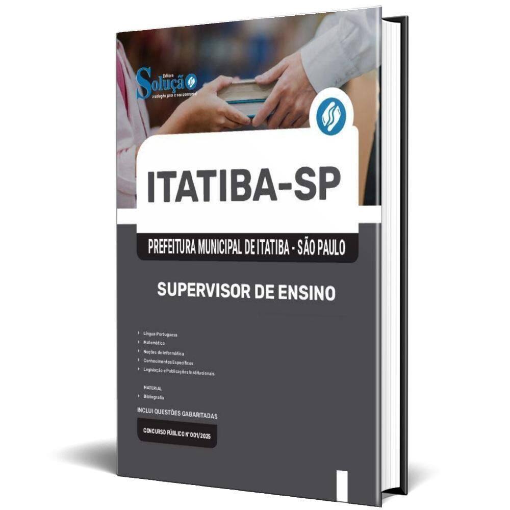 Apostila Prefeitura De Itatiba Sp 2025 - Supervisor Ensino