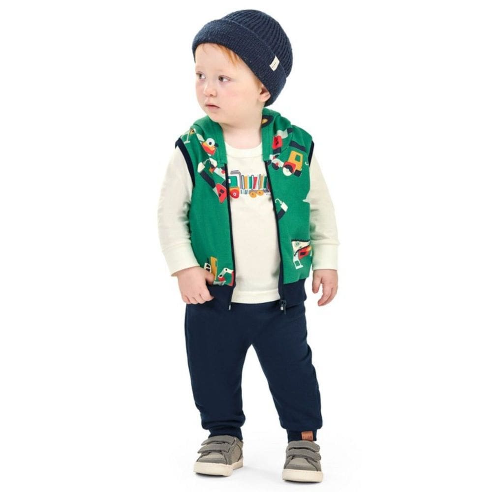 Conjunto Bebê Menino Elian 3 Peças Blusa Colete Calça Inverno