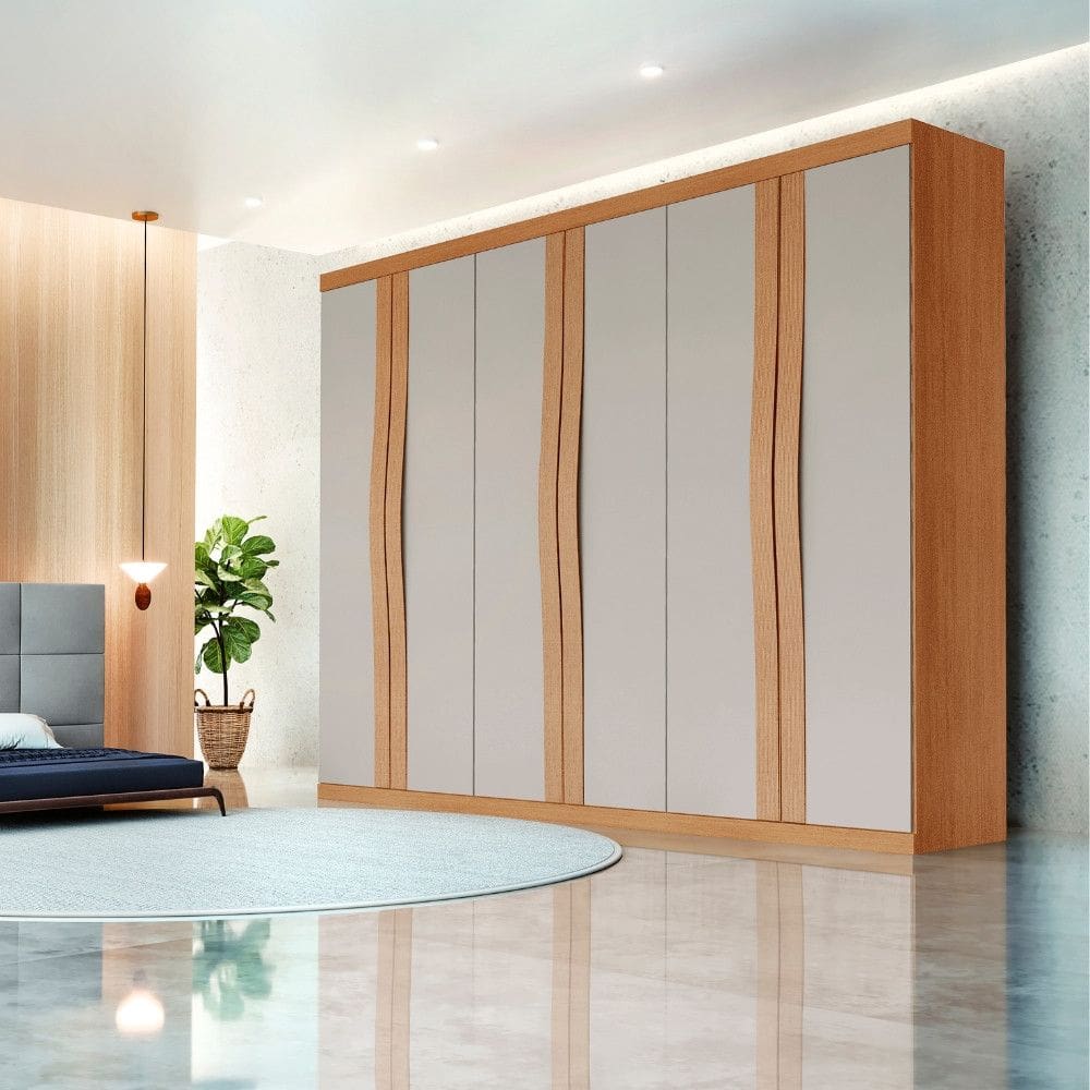 Guarda Roupa Casal 6 Portas em MDF Linea Rufato