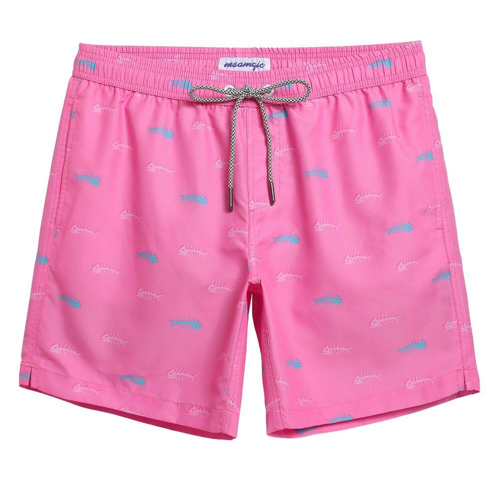 Swim Trunks mamagic Quick Dry Swim Shorts para homens rosa XS