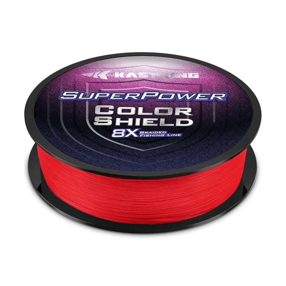 Linha de pesca KastKing Superpower ColorShield 8LB 300 jardas vermelha