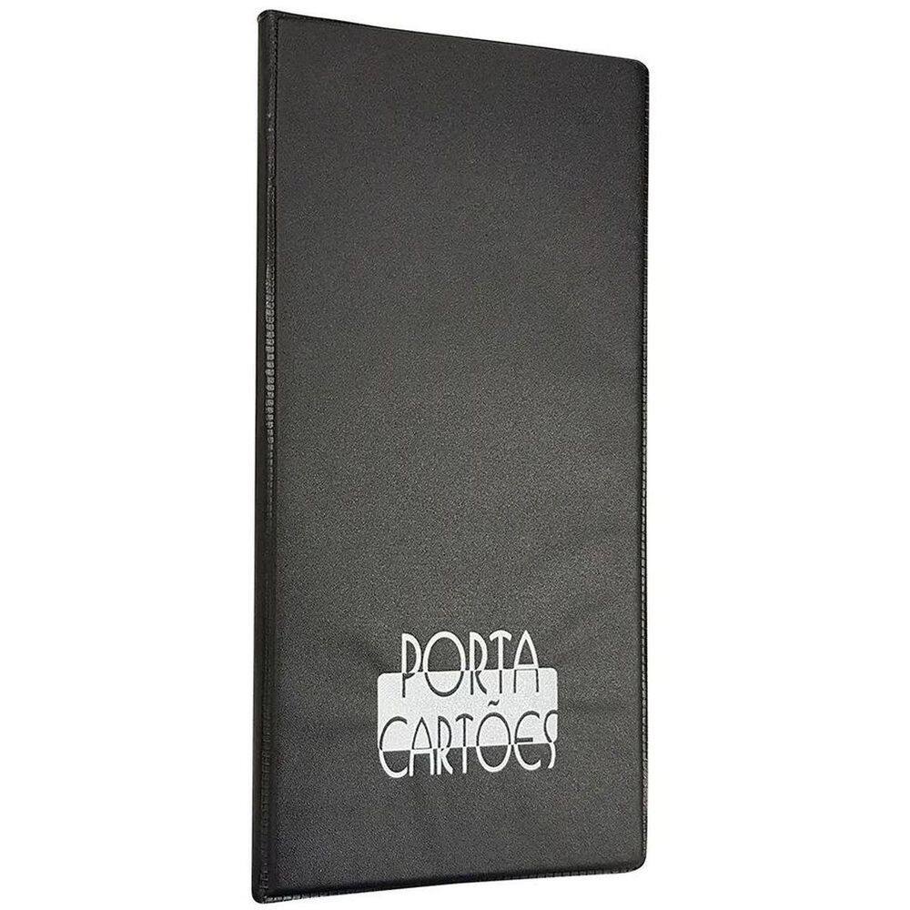 Porta Cartões De Visita Preto 110X250Mm Para 80 Cartões
