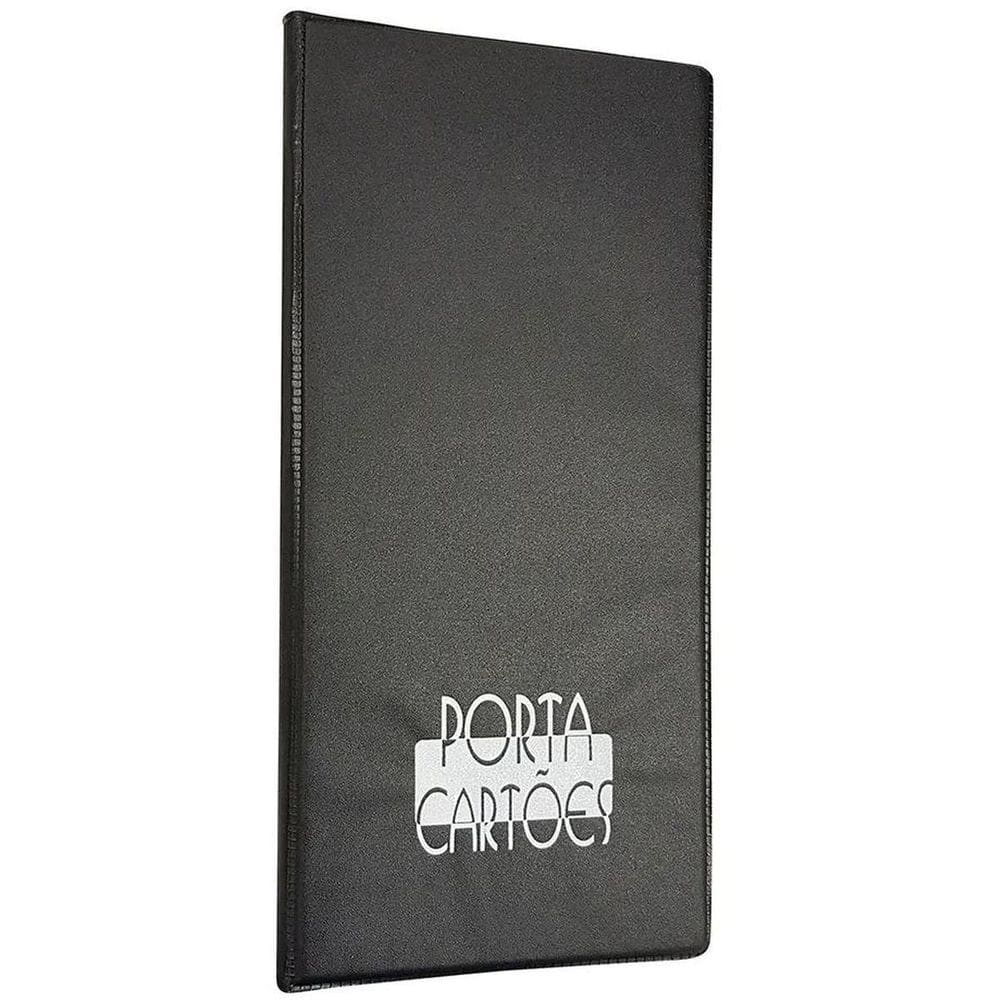 Porta Cartões De Visita Preto 110X250Mm Para 80 Cartões