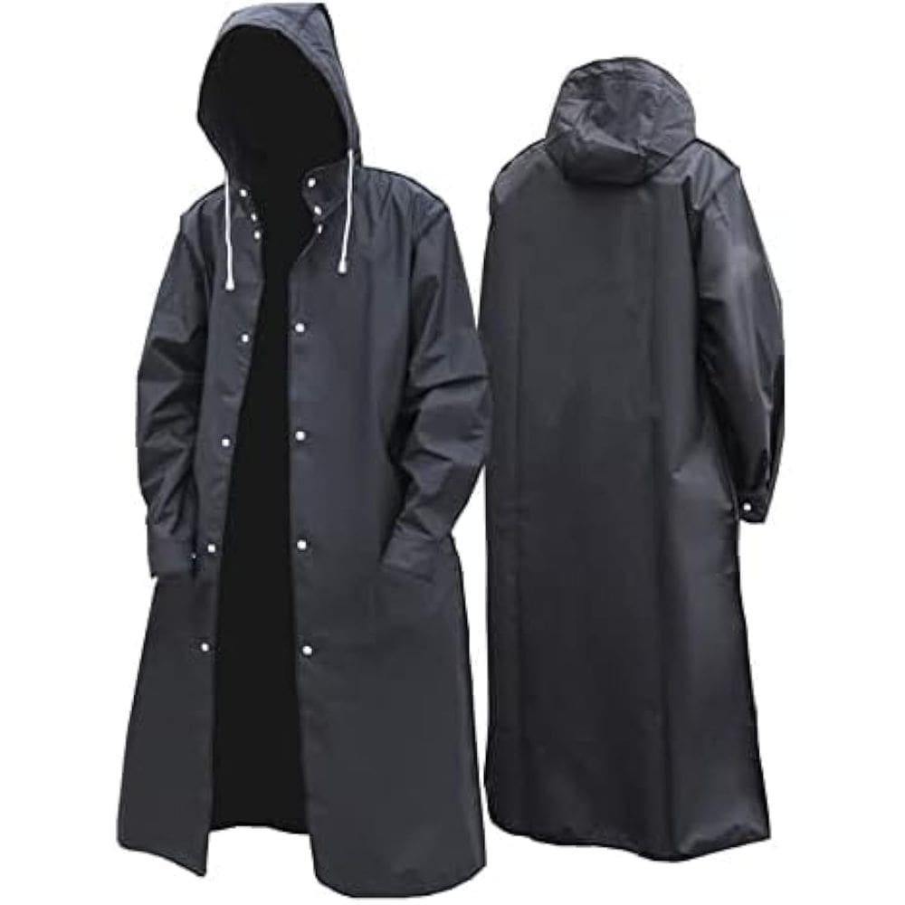 Capa de chuva Slybar lovelifejoy impermeável longa para homens preta