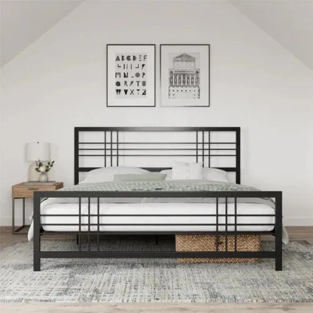 Cama De Casal Aço Estilo Industrial Mobbili Ca-04