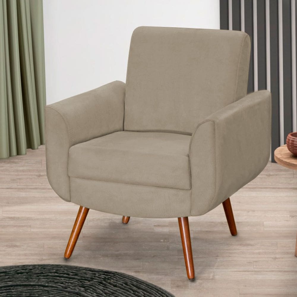 Poltrona para Sala e Escritório Decorativa Pé Palito Milão