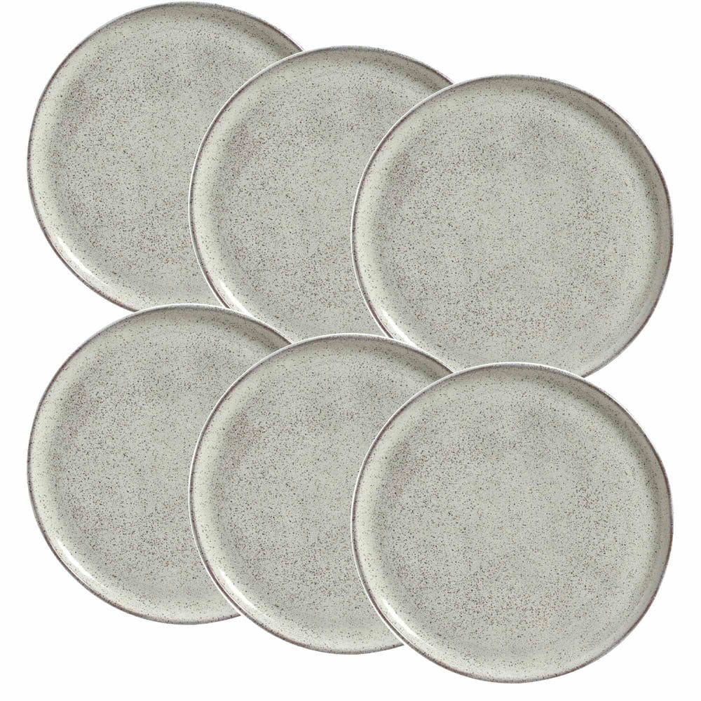 Conjunto de 6 Pratos Raso Stoneware Bio Pistache 27cm - Porto Brasil