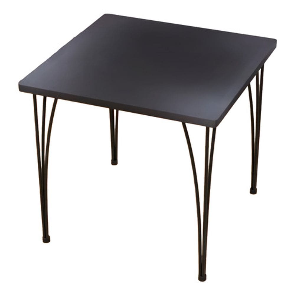 Mesa Quadrada Preta Home 80x80x76cm - Aco E Madeira