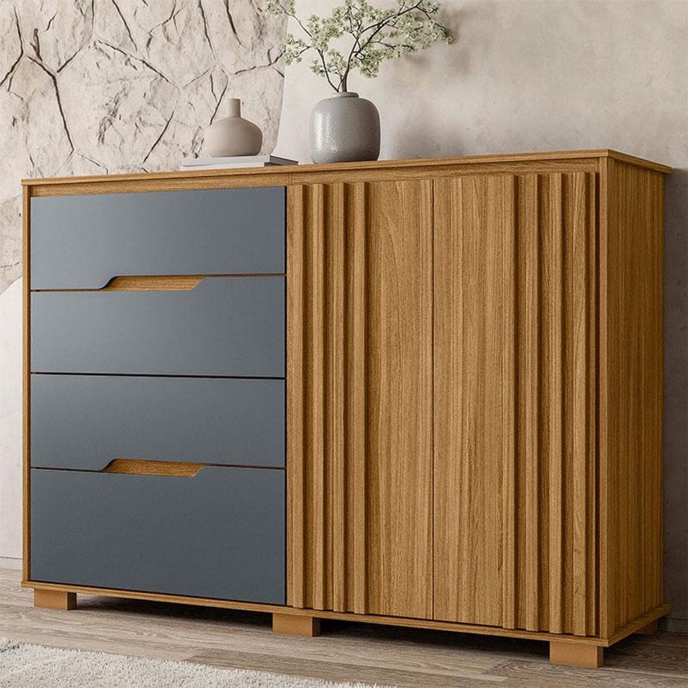 Cômoda Ambiente Texas Freijó Cinza - Moval