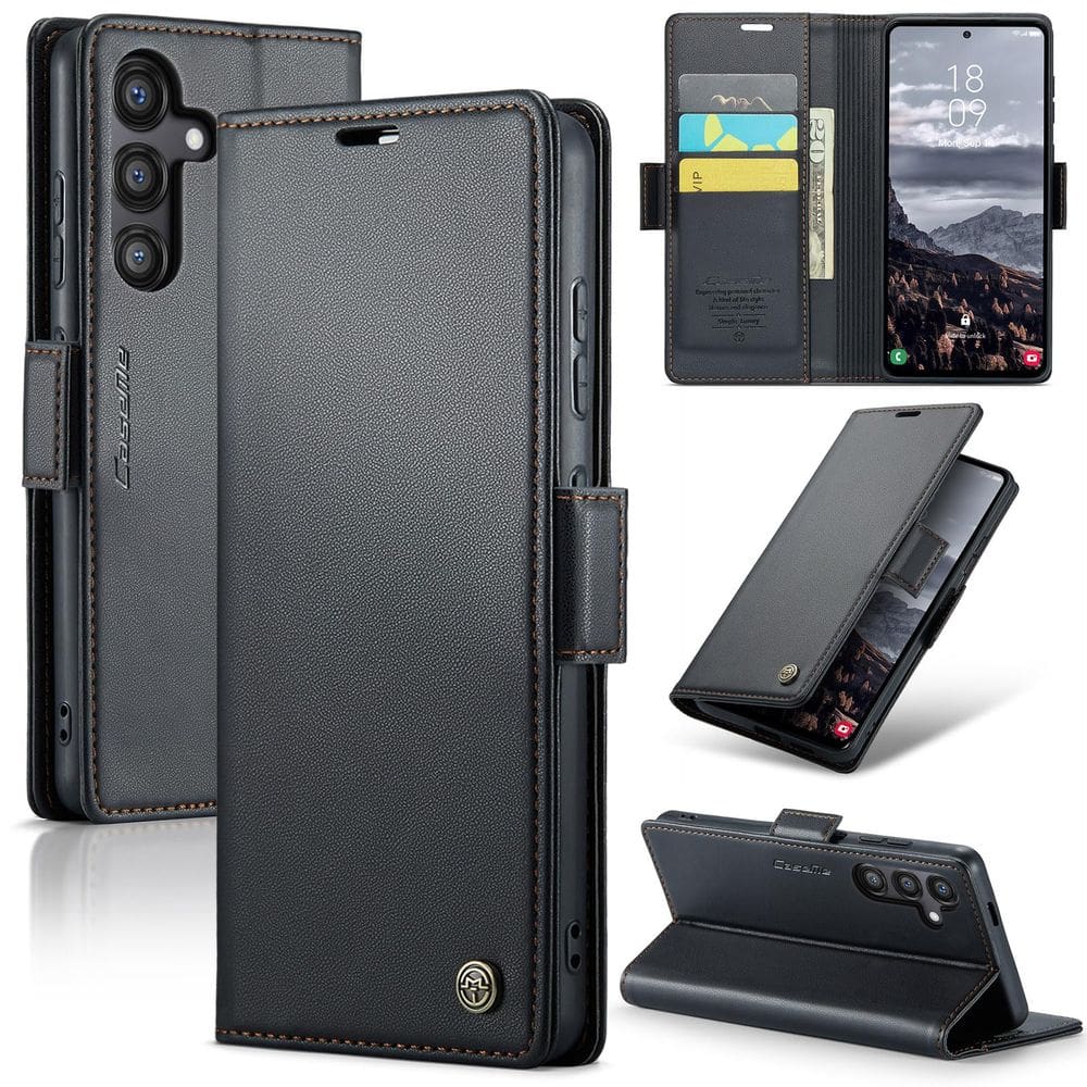 Capa tipo carteira AUPAI para Samsung Galaxy S25 Plus preta