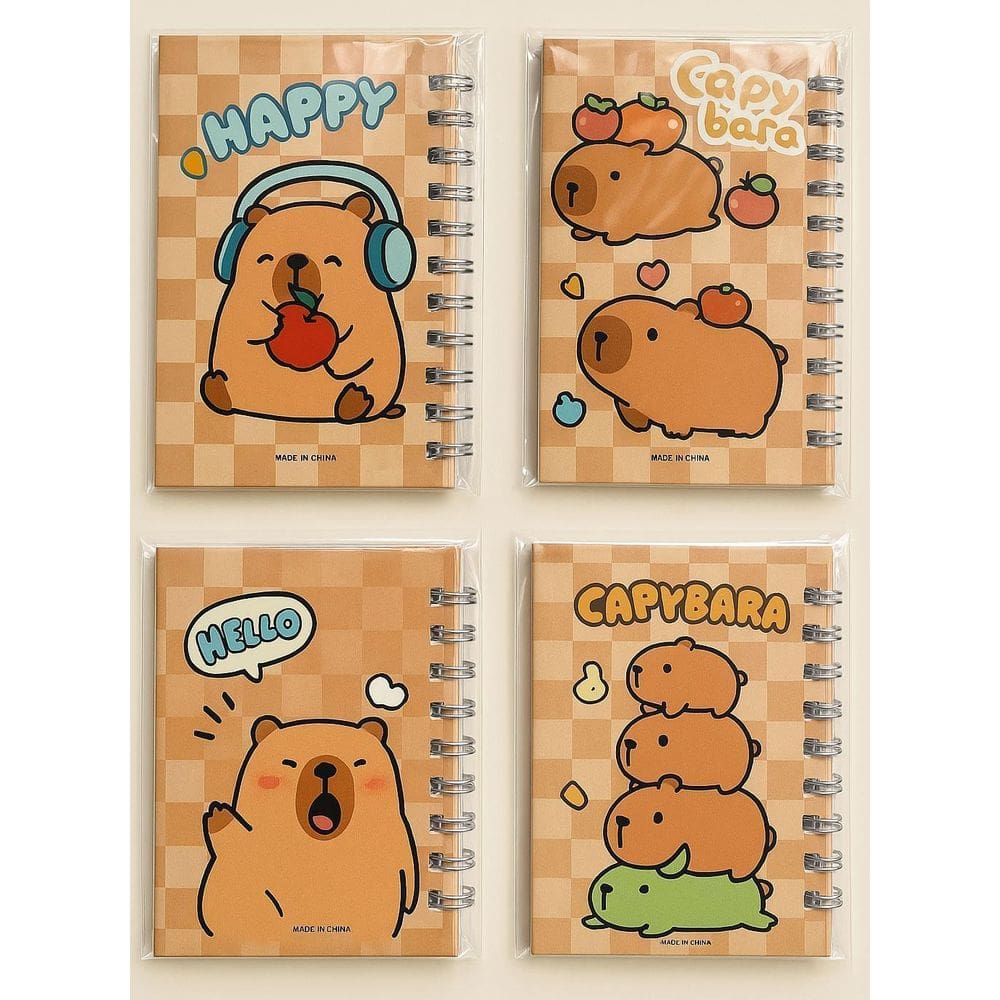 Kit 4 Caderninhos Bloco De Notas Capivara Capybara