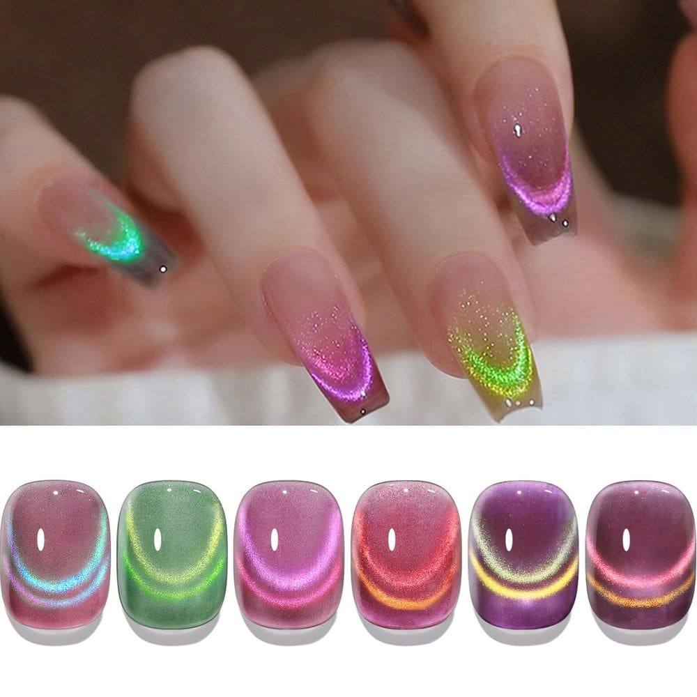 Esmalte de unhas Born Pretty Cat Magnetic Gel Rainbow Aurora 6 unidades