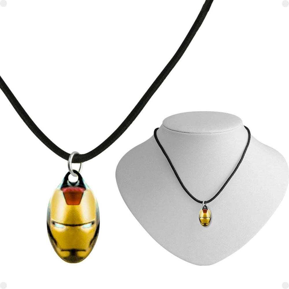 Colar Infantil Ajustável Menino + Pingente Homem Ferro