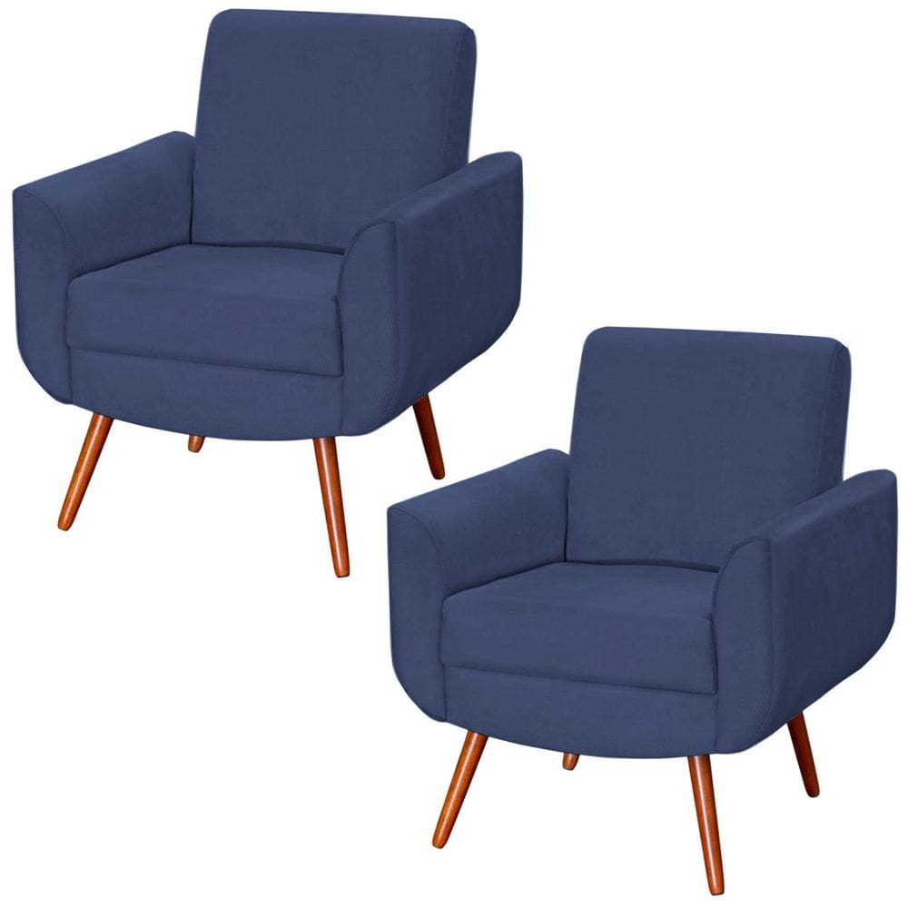 Kit 2 Poltronas para Sala e Escritório Pé Palito Milão