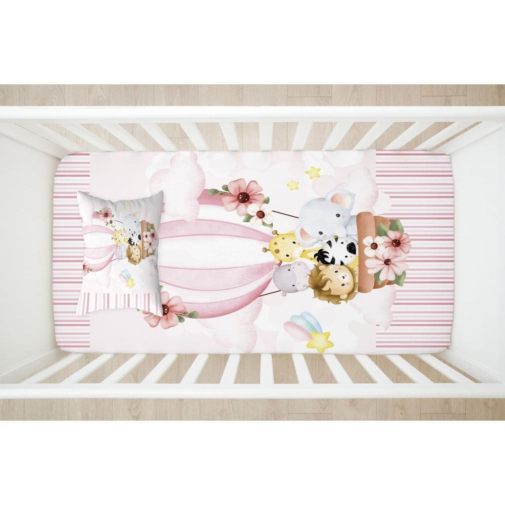 Lençol Berço Coleção Encantos, Para Bebê, 2 Peças Decorativa
