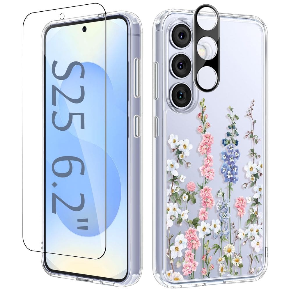 Capa de telefone GVIEWIN para Samsung Galaxy S25 com protetor de tela