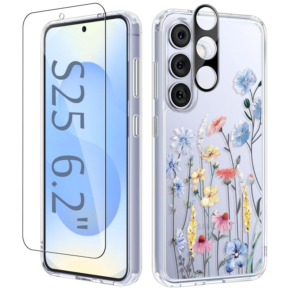 Capa de telefone GVIEWIN para Samsung Galaxy S25 com protetor de tela