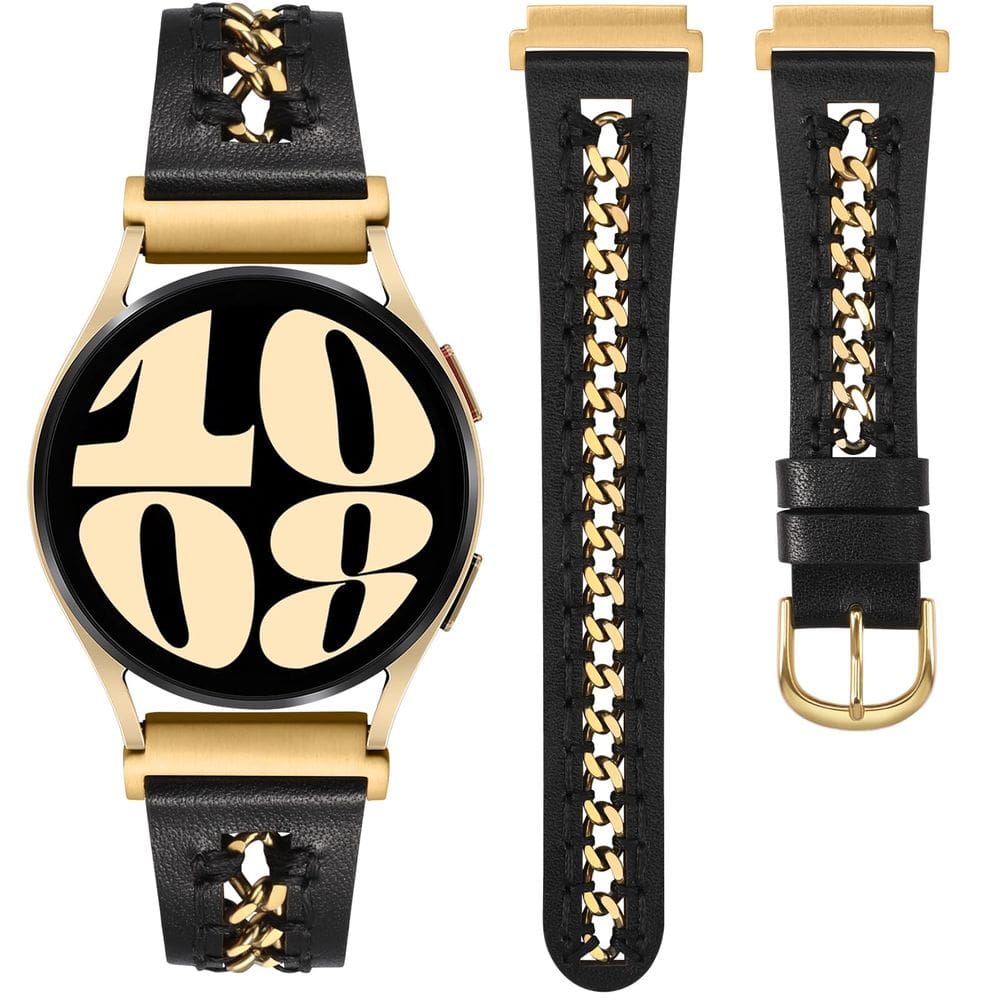 Pulseira de relógio Minyee Leather compatível com Samsung Galaxy 40mm