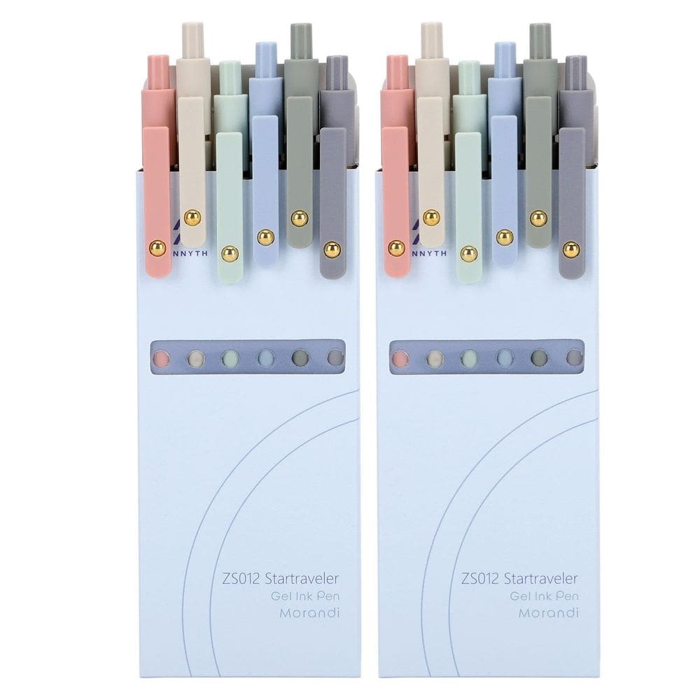 Canetas de gel Ddaowanx coloridas de 0,5 mm, ponta fina, retráteis, 12 unidades