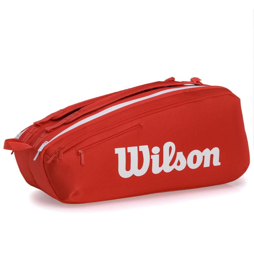Raqueteira Wilson Super Tour 9Pk Vermelha e Branca