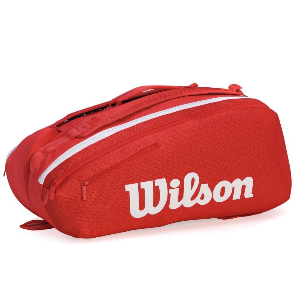Raqueteira Wilson Super Tour 15Pk Vermelha e Branca