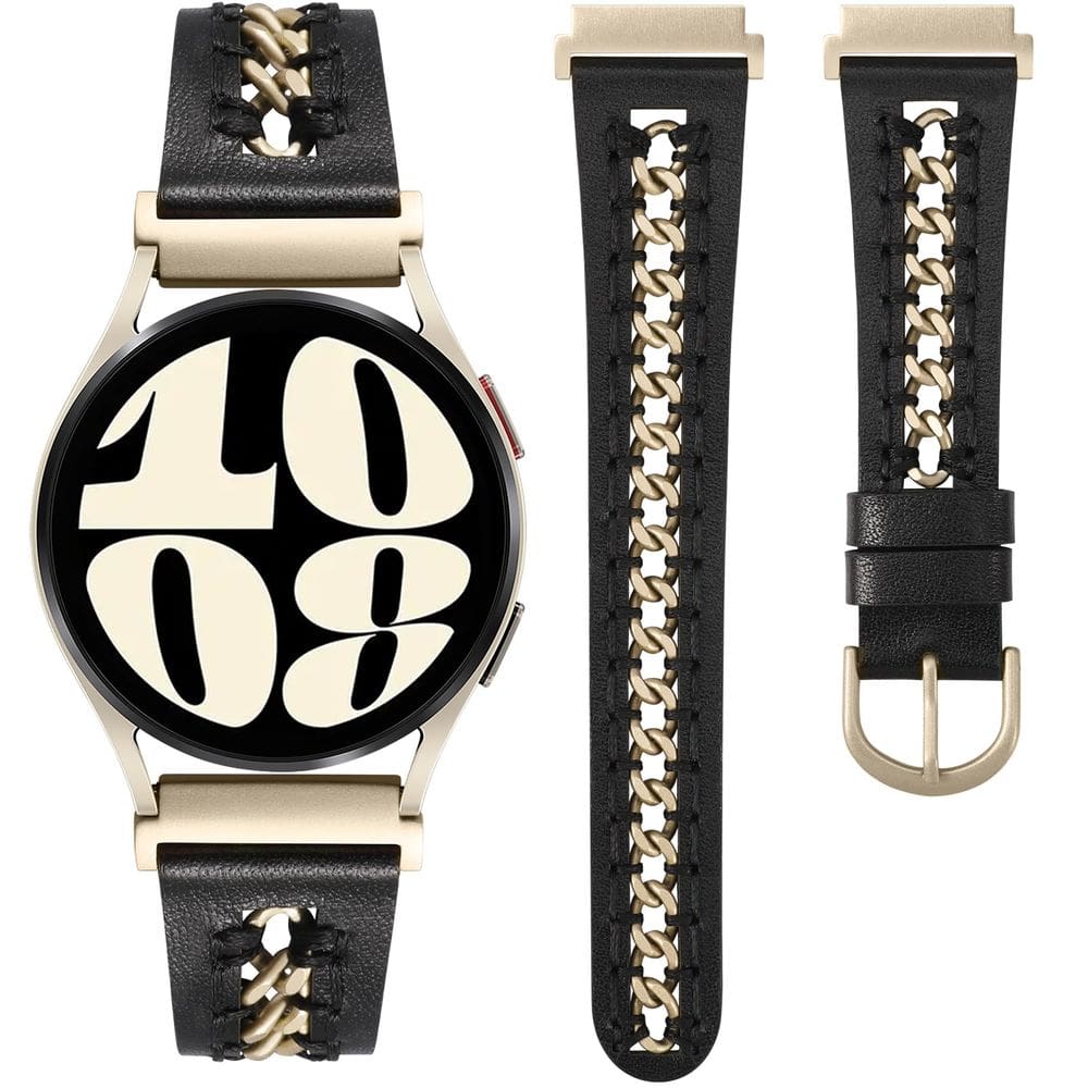 Pulseira de relógio Minyee Leather compatível com Samsung Galaxy 40mm