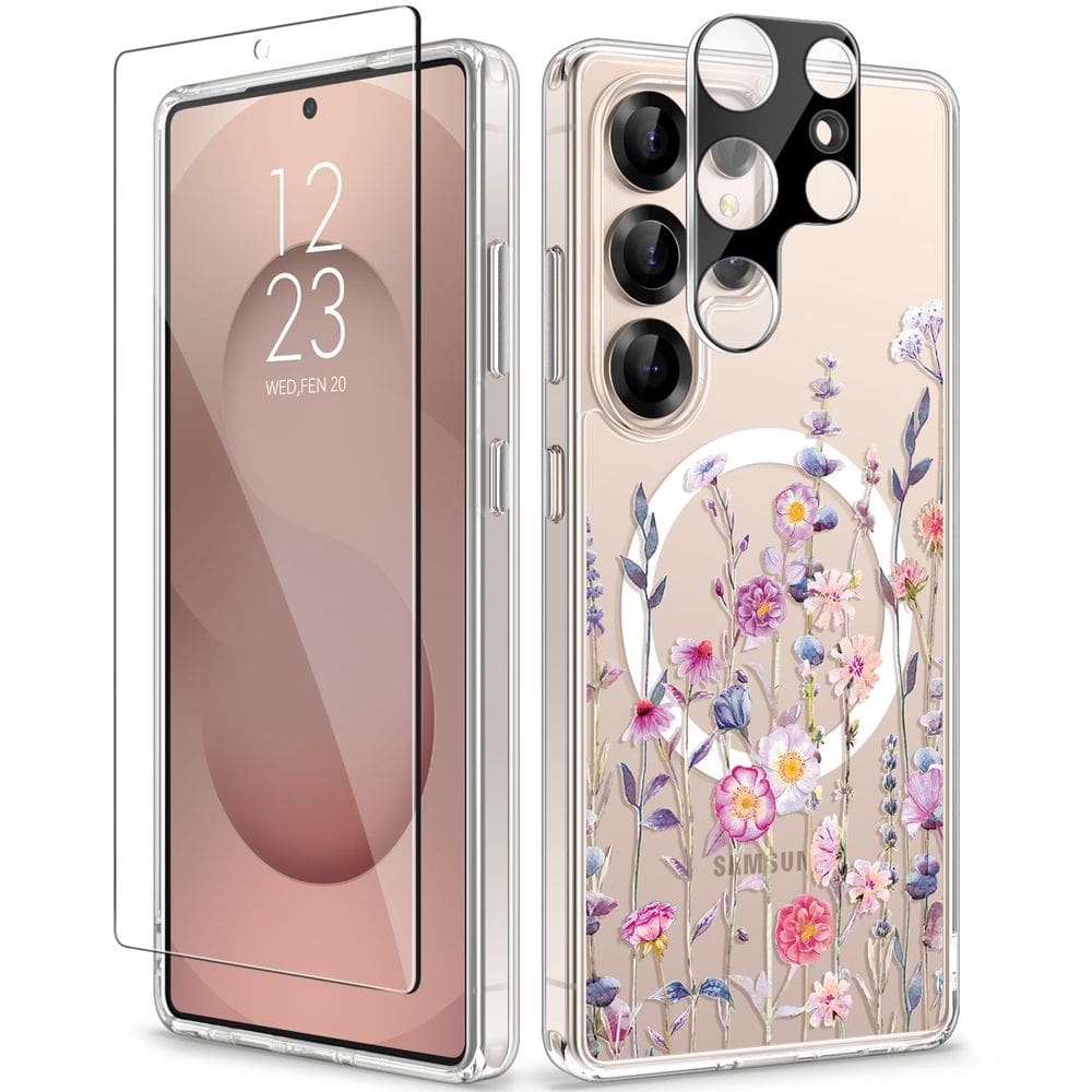 Capa de telefone GVIEWIN para Samsung Galaxy S25 Ultra Floratopia