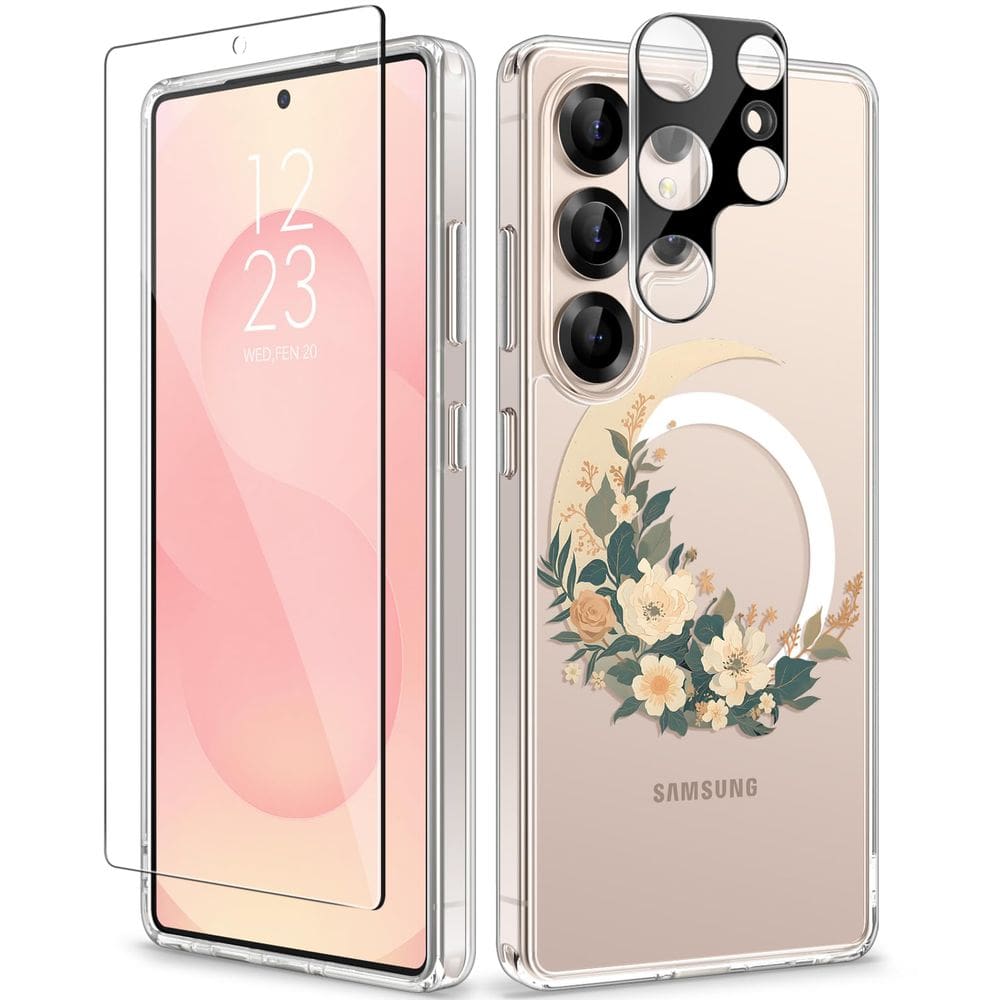 Capa de telefone GVIEWIN para Samsung Galaxy S25 Ultra Moonflower