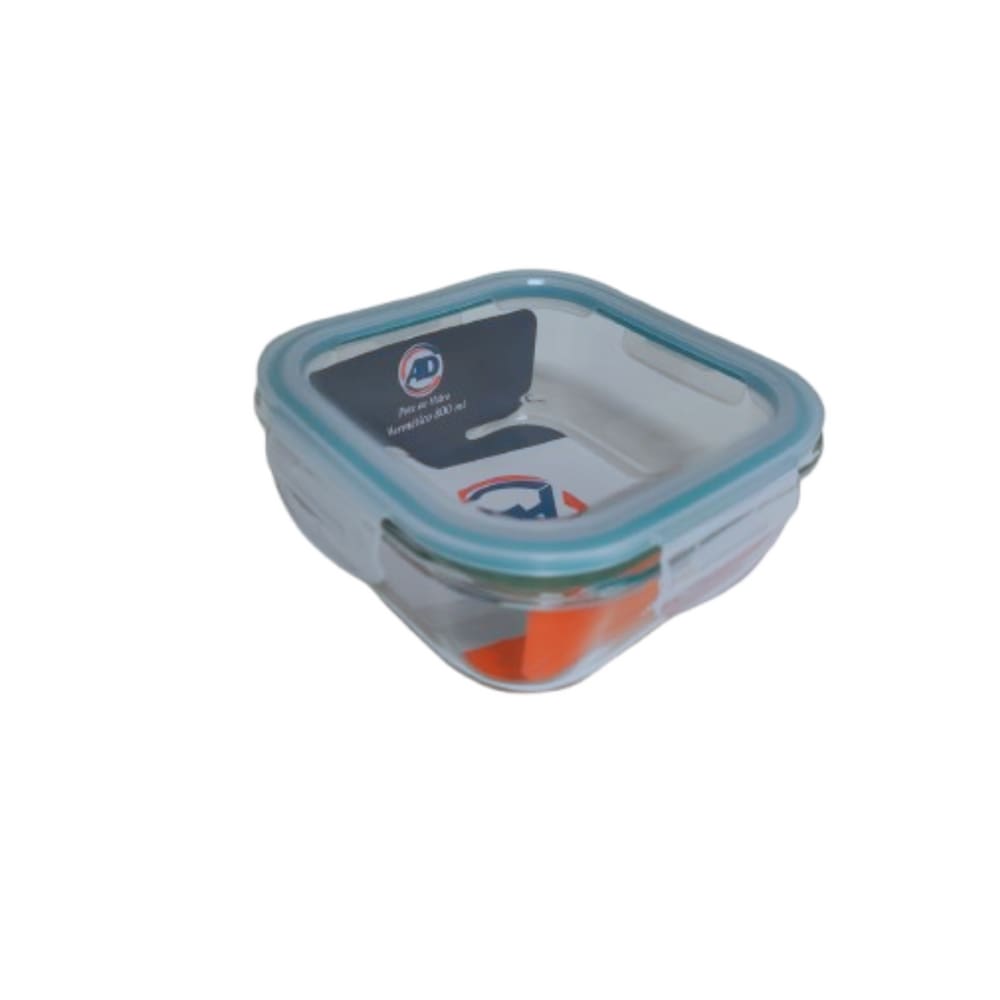 Pote De Vidro Hermetico Quadrado 800 Ml - Ad