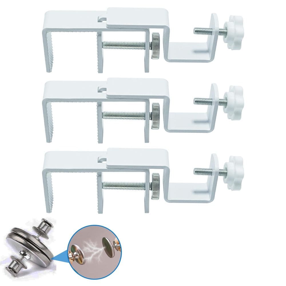 Acessório de suporte de haste de cortina LAZTZQ 3 peças brancas