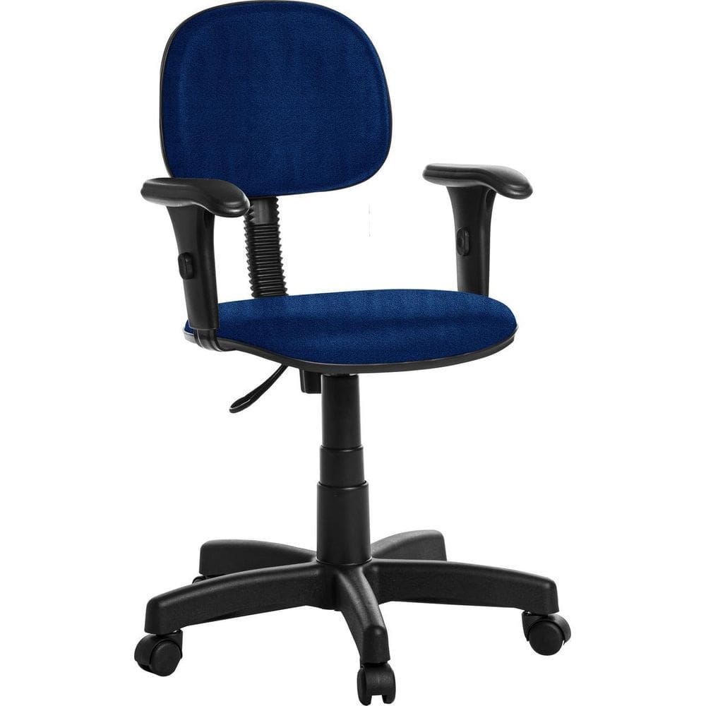 Cadeira Escritório Azul - Poliéster - Base Giratória