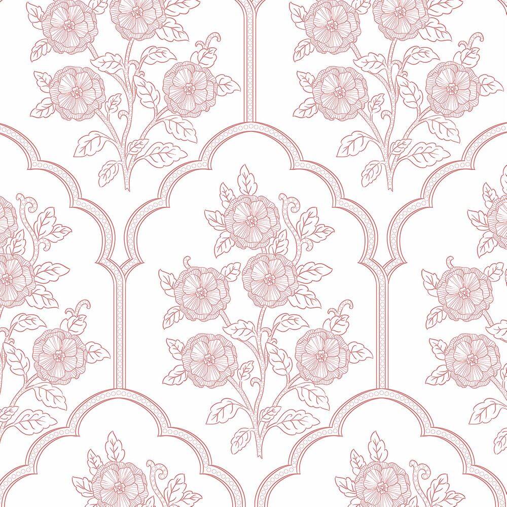 Papel de parede Safiyya rosa floral 45x200cm Peel and Stick