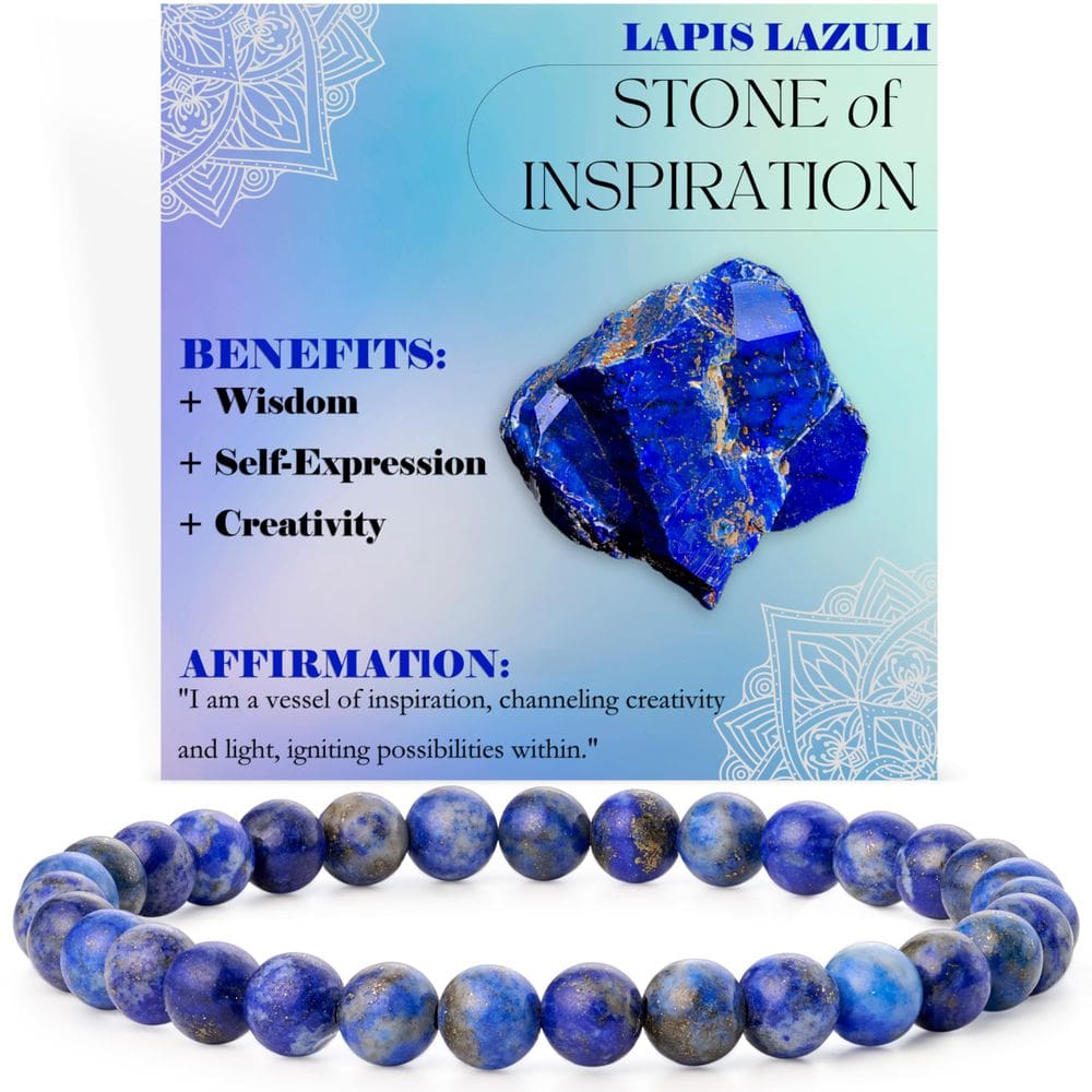 Pulseira Bivei Lapis Lazuli Inspiration para mulheres com miçangas de 6 mm