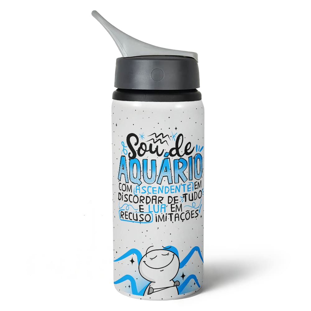 Garrafa Squeeze NK Funny Signos - Sou de Aquário - 600ml
