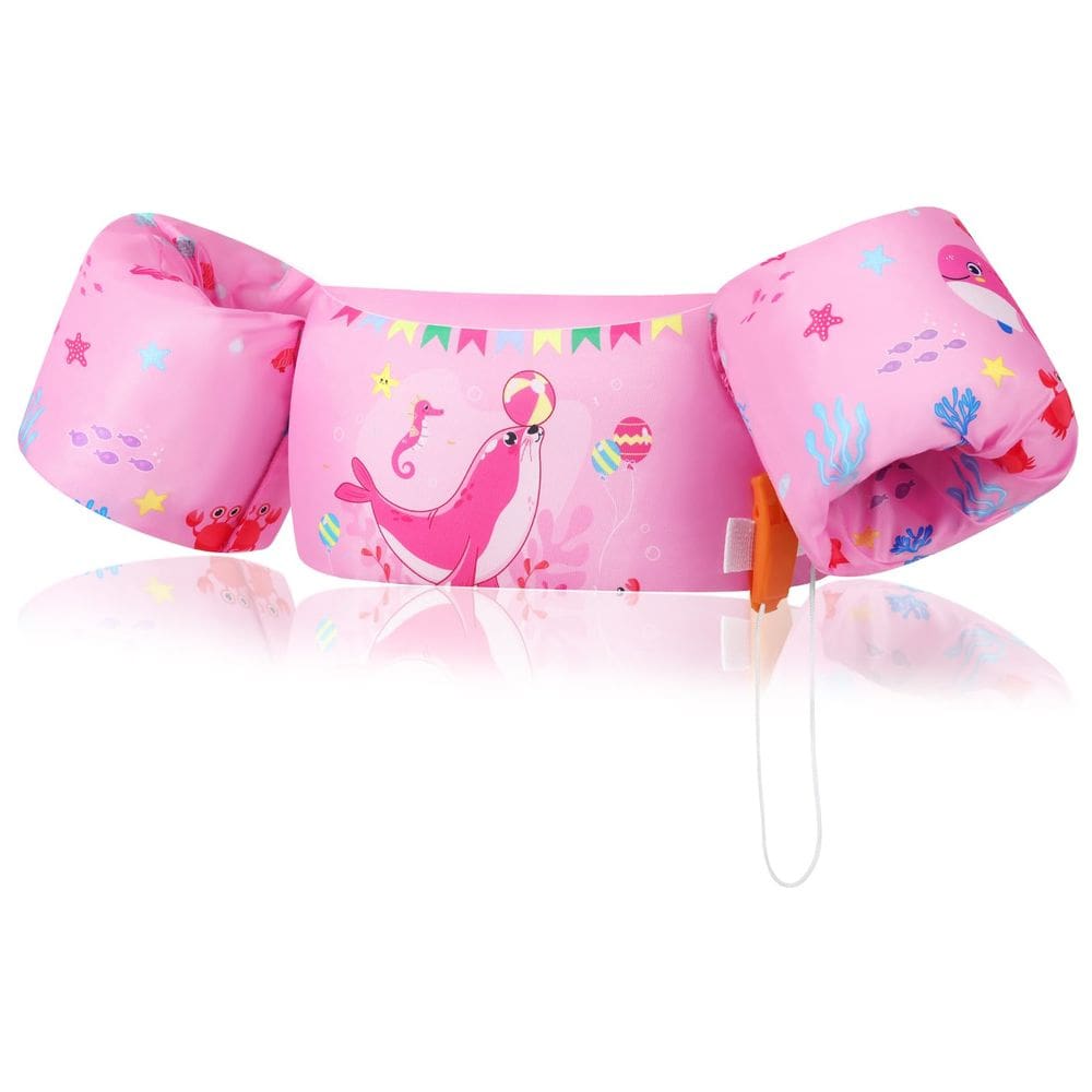Pulseira de natação MoKo para crianças 9-14-18-23 kg, selo rosa de nylon