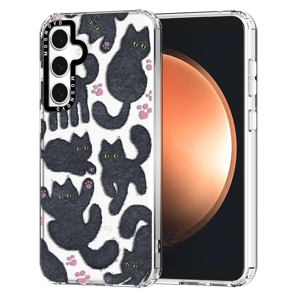 Capa de telefone MOSNOVO para Samsung Galaxy S23 FE Black Fluffy Cat