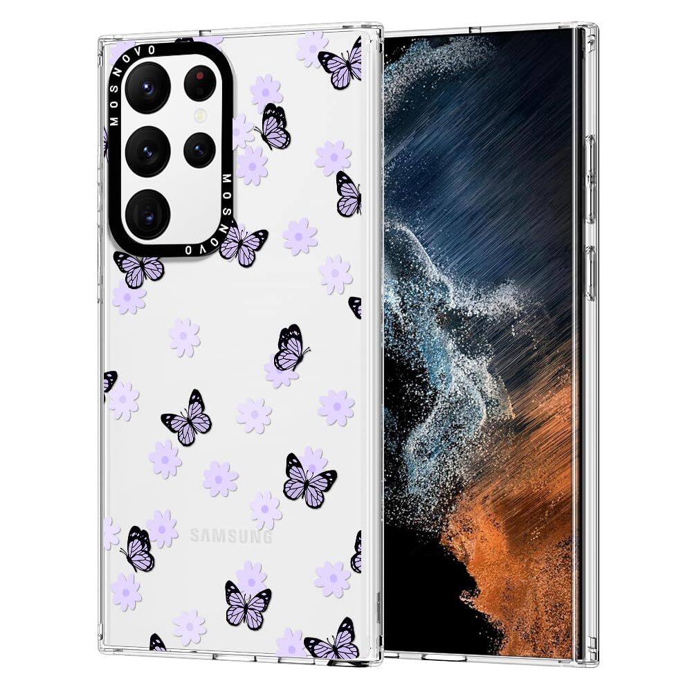 Capa de telefone MOSNOVO para Samsung Galaxy S22 Ultra Lilac Butterfly